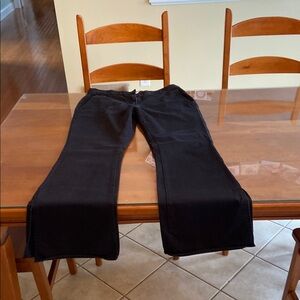 Calvin Klein Jeans Black Flare Trousers. 100% Cotton. Bottom  Slits.